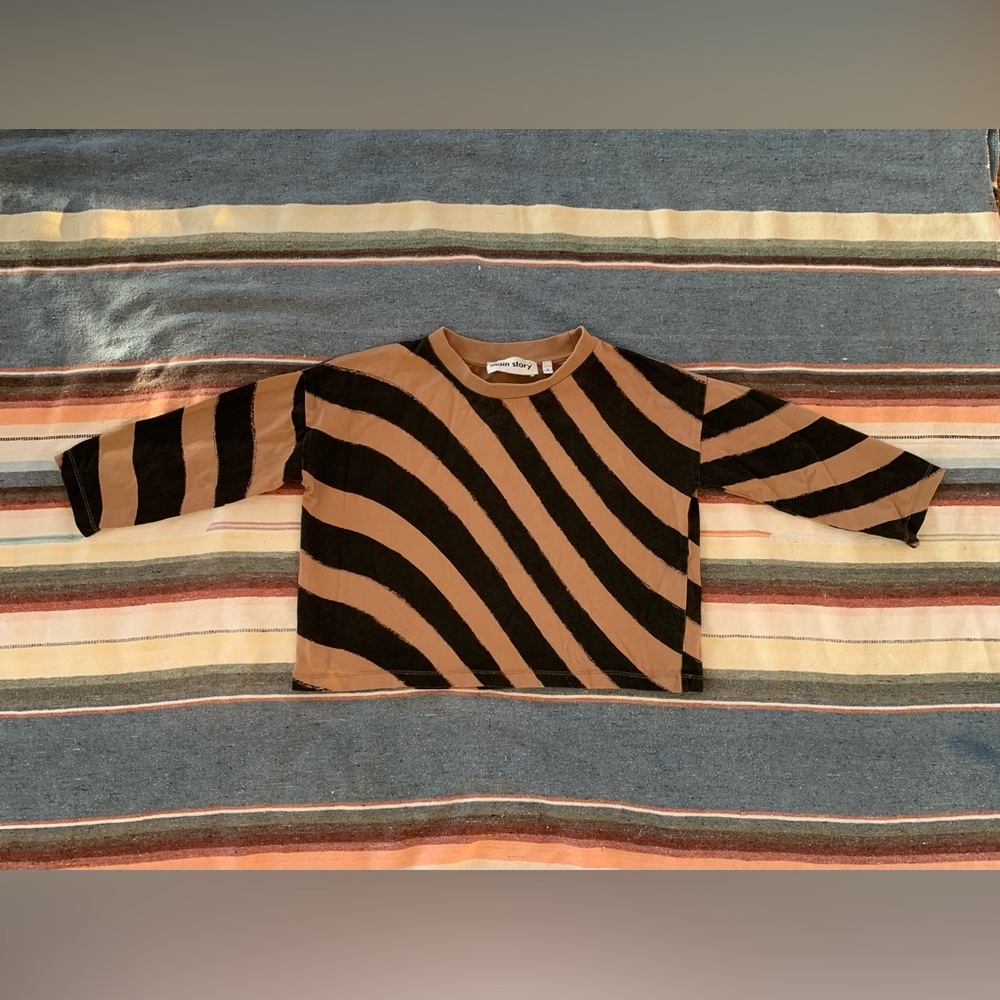 Main Story Wavy Stripe Boxy Long Sleeve Top 2T